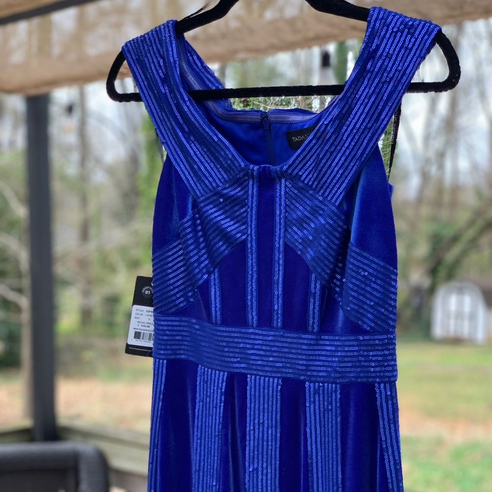 Tadashi Shoji Cobalt Blue Evening Dress